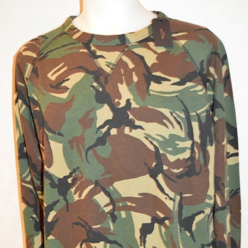 RAG & BONE Man's ALL OVER CAMO Crew Neck Sweater